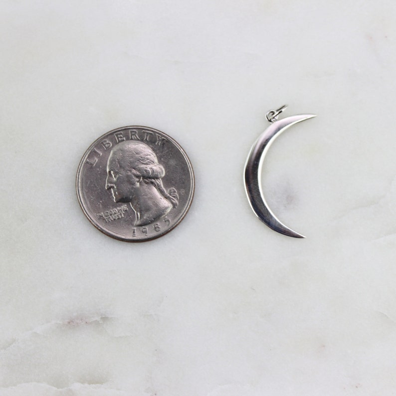 Crescent Moon Charm Sterling Silver LC-M11303S Sterling Silver Crescent Moon Charm Silver Moon Charm Sterling Silver Moon 925