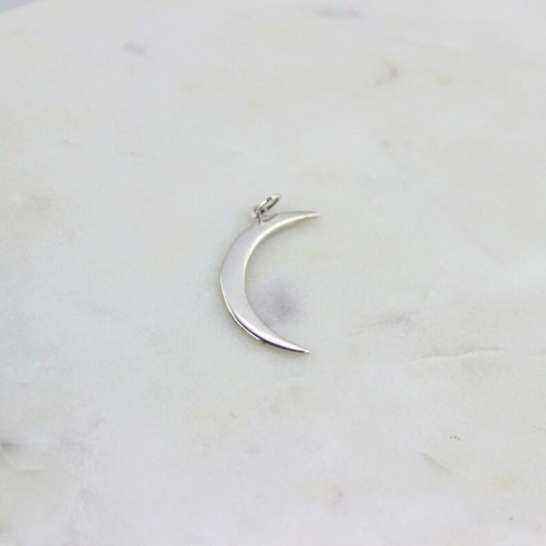 Crescent Moon Charm Sterling Silver LC-M11303S Sterling Silver Crescent Moon Charm Silver Moon Charm Sterling Silver Moon 925