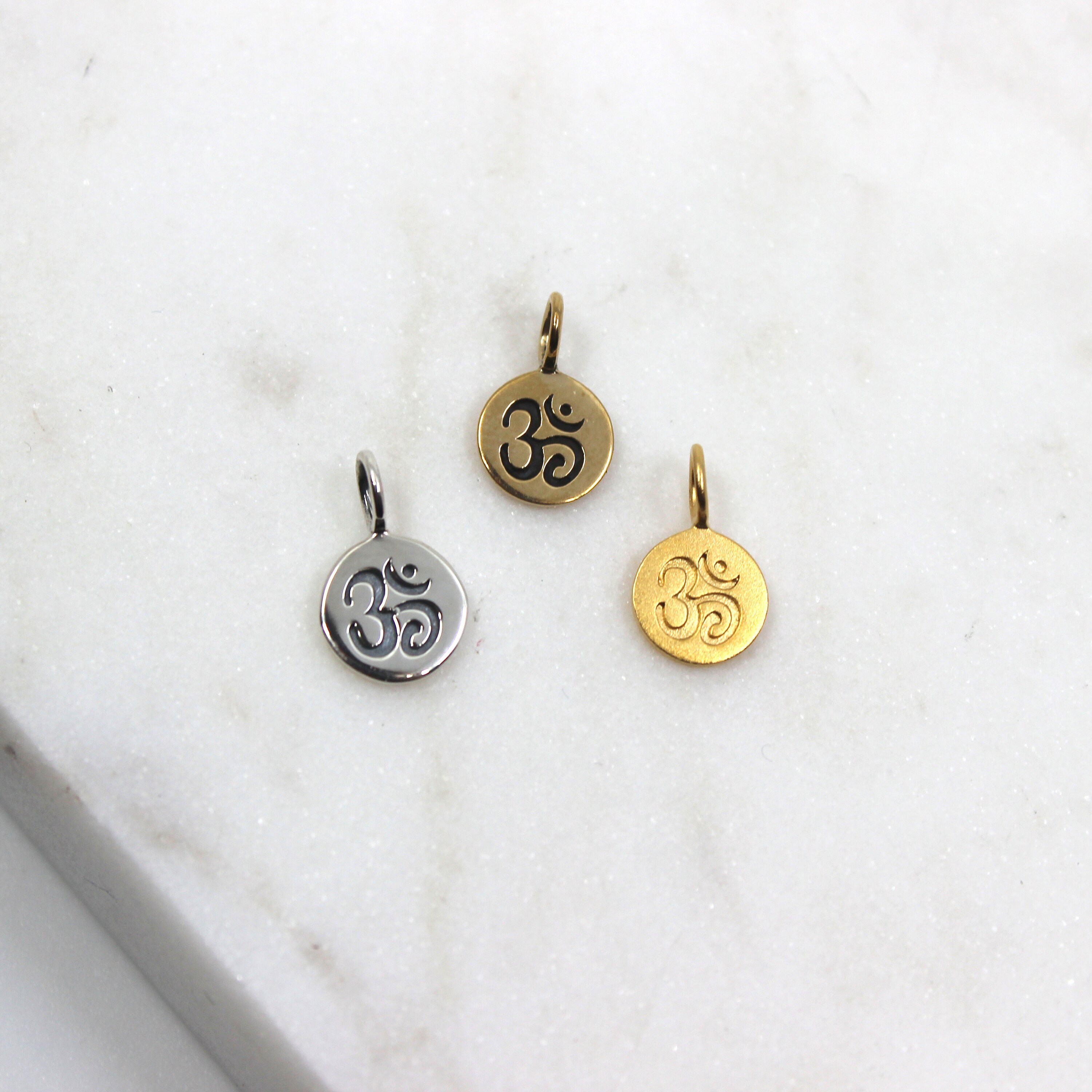 Ohm Charm Gold Om Charm Yoga Charm Buddhist Charms Ohm Etsy
