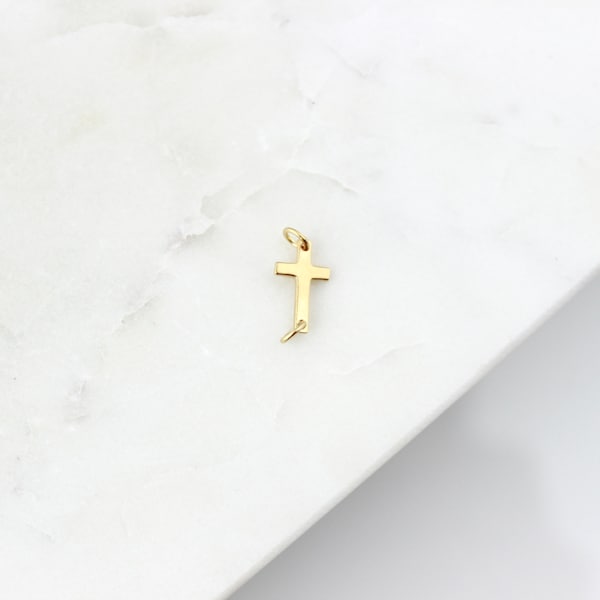 Vermeil Small Cross Connector Charm, Gold Jewelry Supplies, Necklace Bracelet Supplies, Gold Cross Charm // BBB Supplies // L-NN1070G (T07)