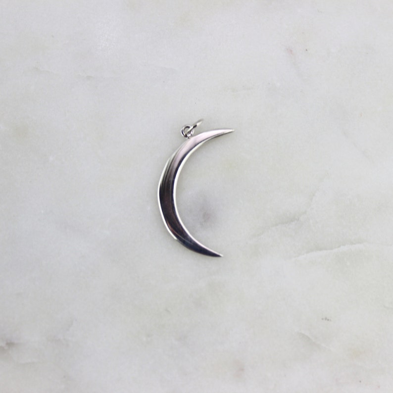 Crescent Moon Charm Sterling Silver LC-M11303S Sterling Silver Crescent Moon Charm Silver Moon Charm Sterling Silver Moon 925
