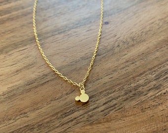 Collar de Mickey delicado, Collar de Mickey, Mickey delicado, Collar de Mickey Mouse, Collar de Mickey dorado, Collar de Mickey plateado, Mickey pequeño