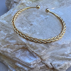Gold Braided Cuff Bracelet