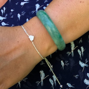 Heart bracelet, adjustable bracelet, slide bracelet, silver heart bracelet, dainty heart, dainty bracelet