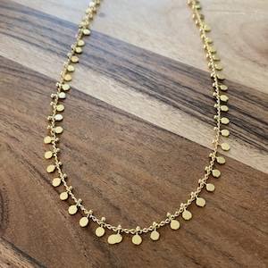 Gold Coin Paddle Necklace, Coin Necklace, Paddle Necklace, Dainty Jewelry, Dainty Necklace, Gold Paddle Necklace, Gold Chain, Gold Paddle