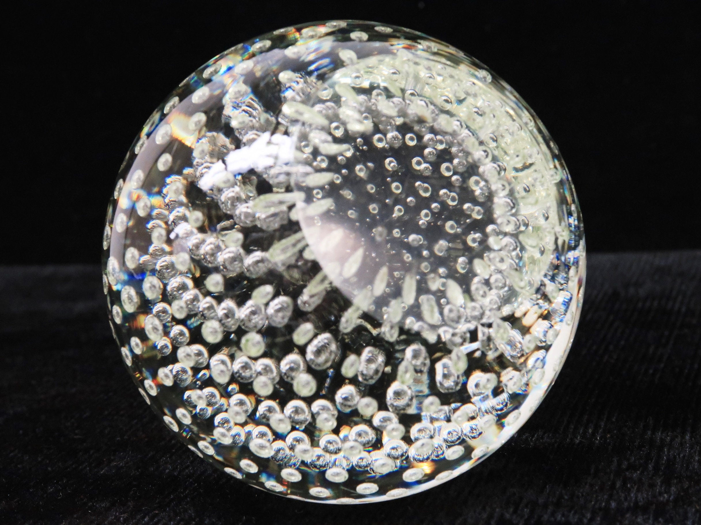 Glass Ball Paperweight with Controlled Bubbles No Signature Etsy