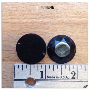 12 Sew-on Vintage Cabochons, Acrylic Sew-On Gems, Flatback Faceted Rhinestones, Round Flat Back Gems, Round Sew On Cabochons, 25mm