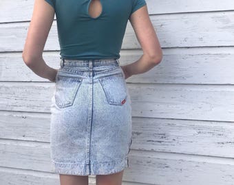 80s jean skirt | Etsy