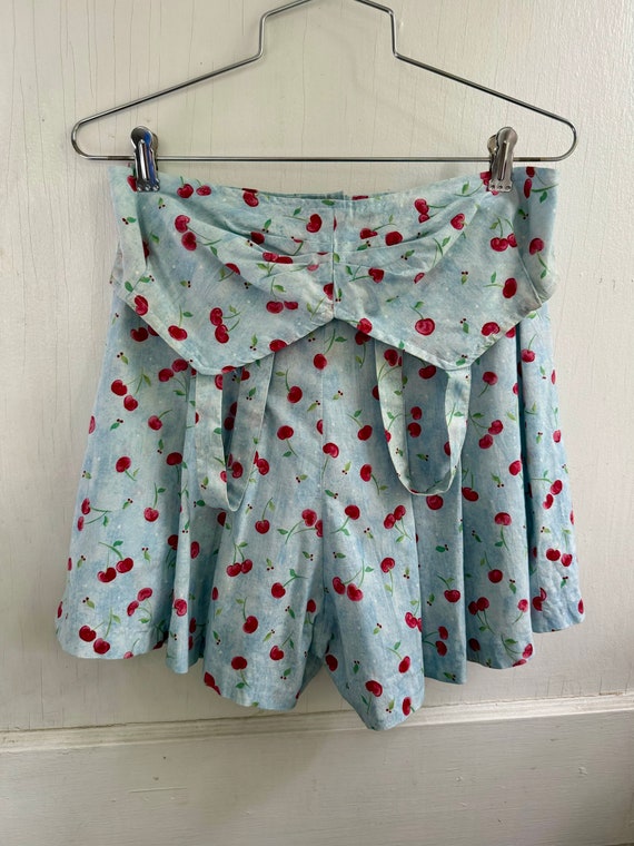 Vintage 1960s Cherry Print Crop Top & Skort Set