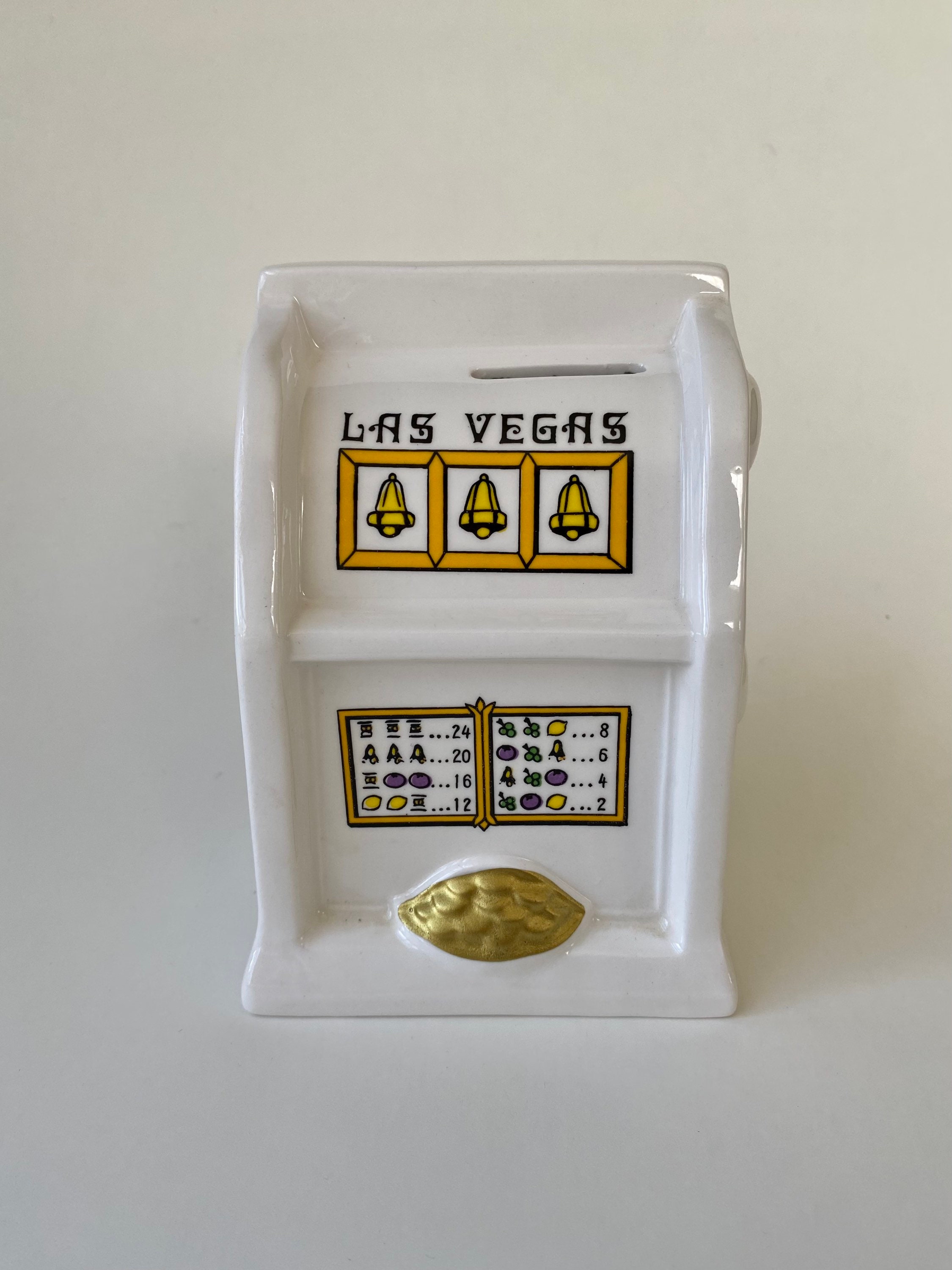 Vintage Novelty Las Vegas Ceramic Slot Machine Piggy Bank Etsy