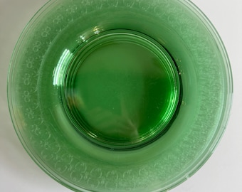Set of 4 Antique Rare Fostoria Spartan Print Green Depression Glass Plates