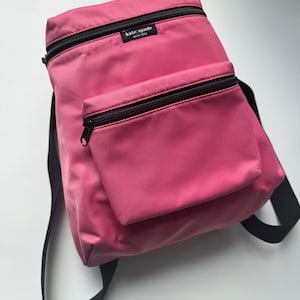 Vintage Early 2000s Kate Spade Pink & Black Nylon Backpack