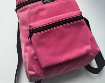 Vintage Early 2000s Kate Spade Pink & Black Nylon Backpack Vintage Early 2000s Kate Spade Pink & Black Nylon Backpack