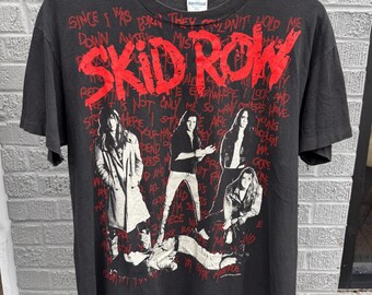Vintage 1990 Skid Row ‘I Survived Skid Row Live’ Single Stitch T-Shirt Large