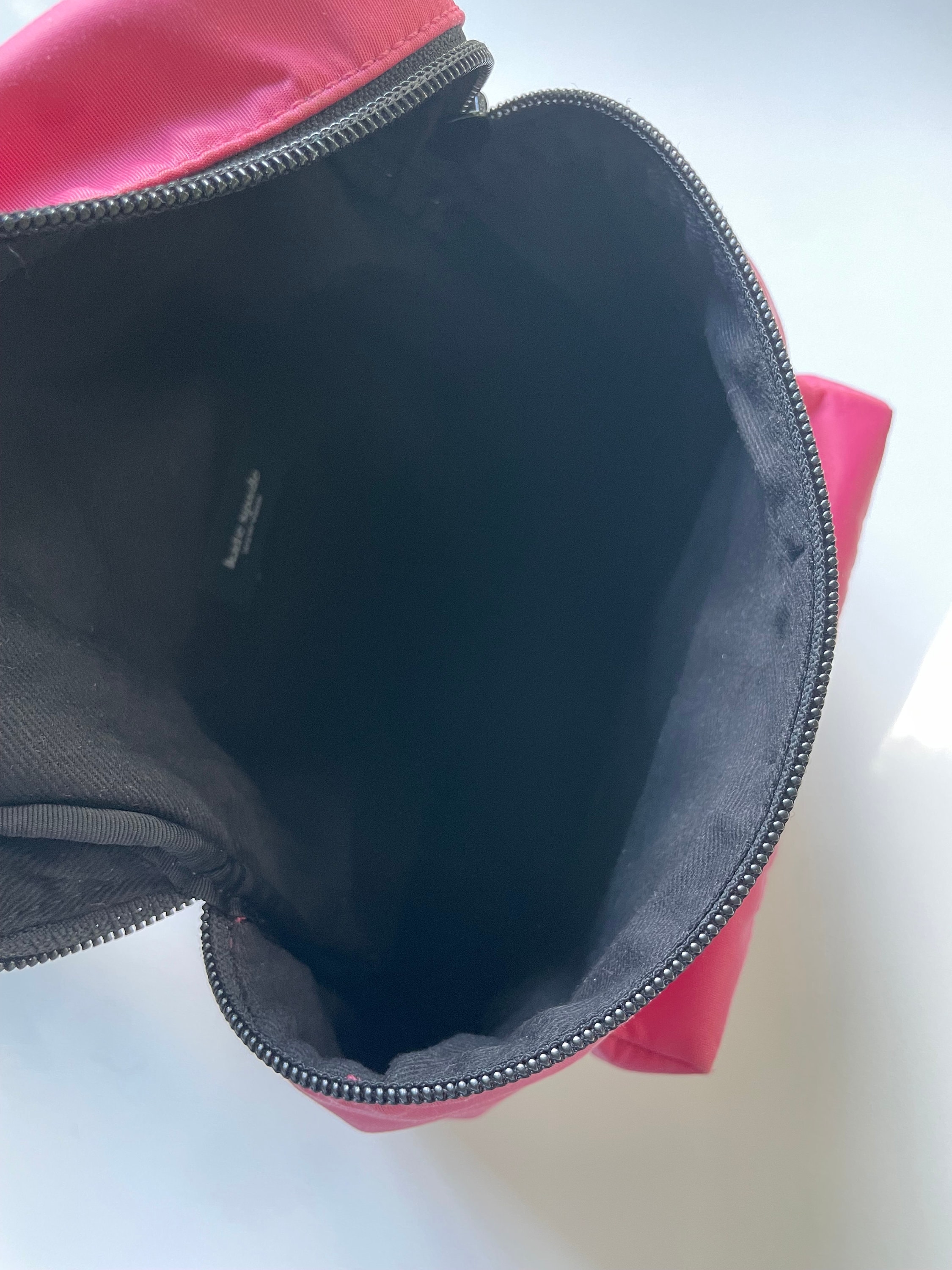 Kate Spade Black and Pink Leather Backpack 10 x 12 like new in great condition Vintage Early 2000s Kate Spade Pink & Black Nylon Backpack  main image 4