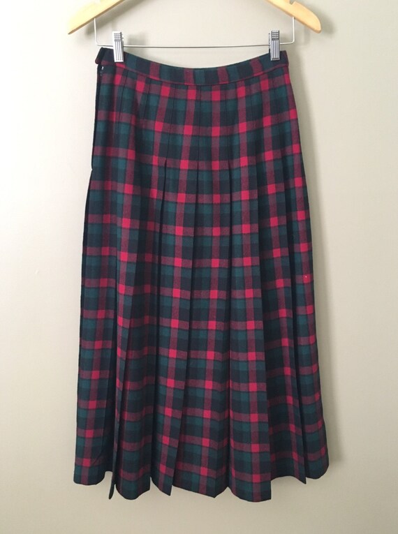 Vintage Pendleton Wool Tartan Plaid Pleated Skirt | Etsy