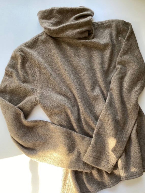 Vintage 80s Oscar de la Renta Brown Cashmere Funn… - image 3