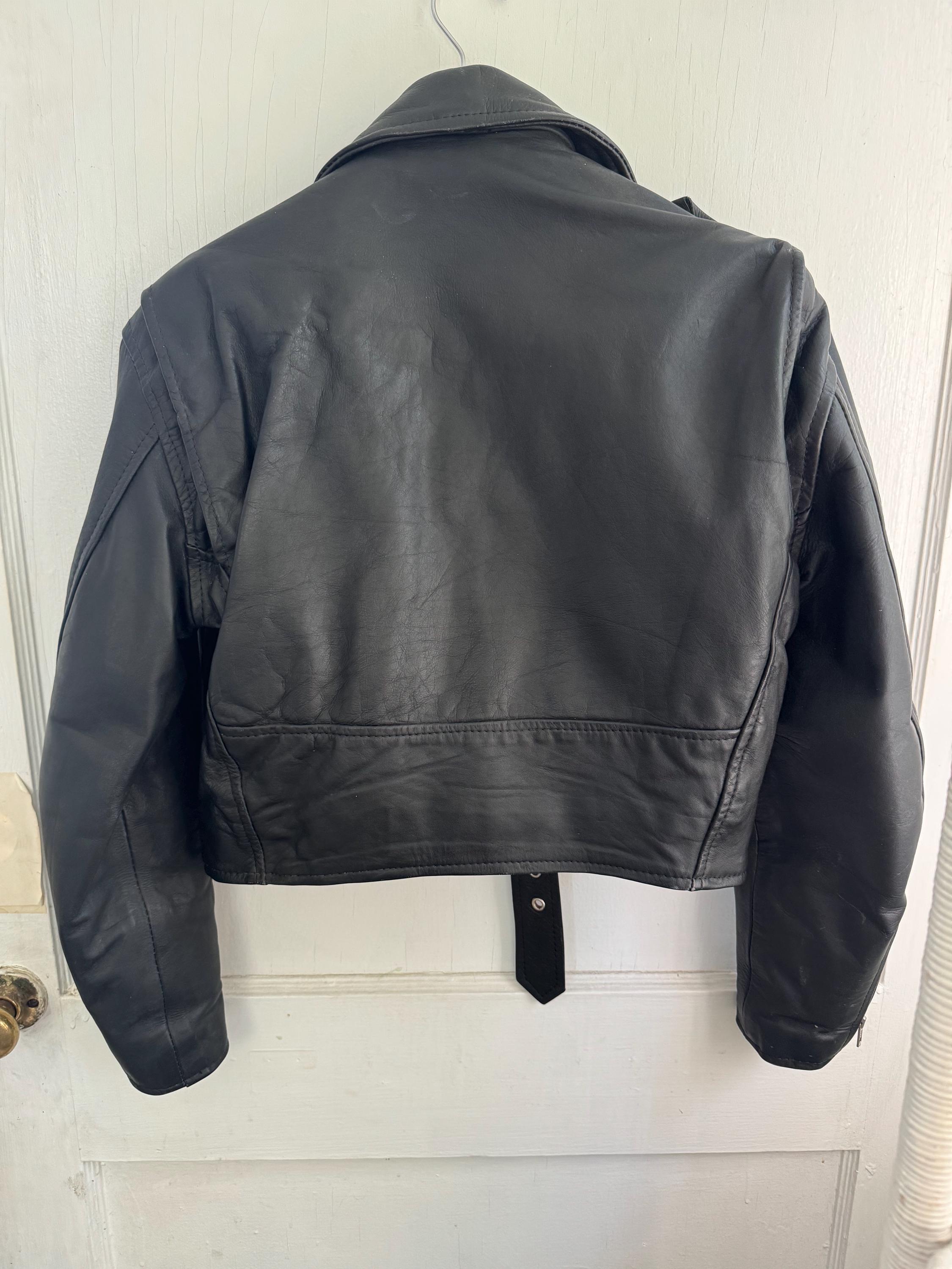 Vintage 90s First Brand Black Leather Moto Jacket - Etsy