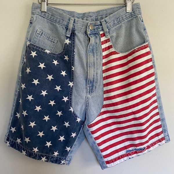American Flag Jean Shorts for Men Etsy