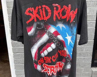 Vintage 1990 Skid Row Concert Tour T-Shirt Single Stitch