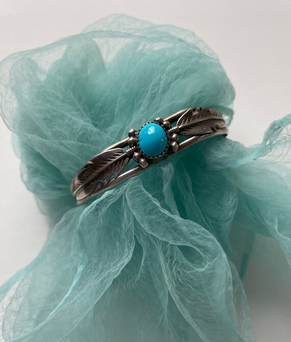 Vintage 90s H. Spencer Sterling Silver Turquoise … - image 1