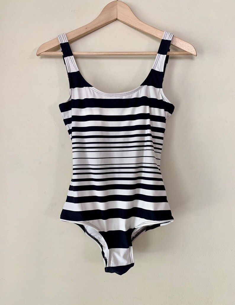 black and white striped one piece dress