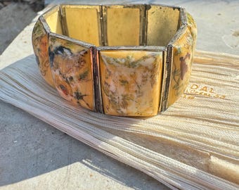 Antique Hand Painted Ivory Paneled ‘Storyteller’ Bracelet