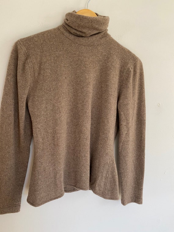 Vintage 80s Oscar de la Renta Brown Cashmere Funn… - image 4