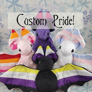 Custom Pride Batling! - Stuffed Plush Bat, Made to Order, Doll, Plushie, Softie, Sensory Plush, Toy, Gift, Stuffed Animal, Weighted, Cute