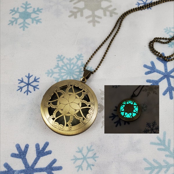 Glow-in-the-Dark Zen Flower Locket Necklace!