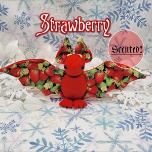 Strawberry Batling! - Stuffed Plush bat, Made to Order, Unique Gift, Sensory Plush, toy, Scented Gift