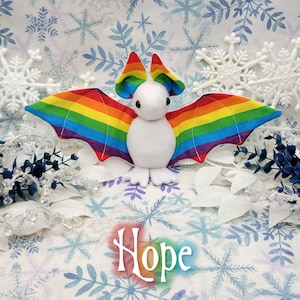 Hope Pride Batling! - Stuffed Plush Bat, Made to Order, Unique Gift, Sensory Plush, Toy, Scented Gift