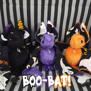 Boo-bat Special Halloween Batling! - Stuffed Plush Bat, Made to Order, Unique Gift, Sensory Plush, Toy, Scented Gift