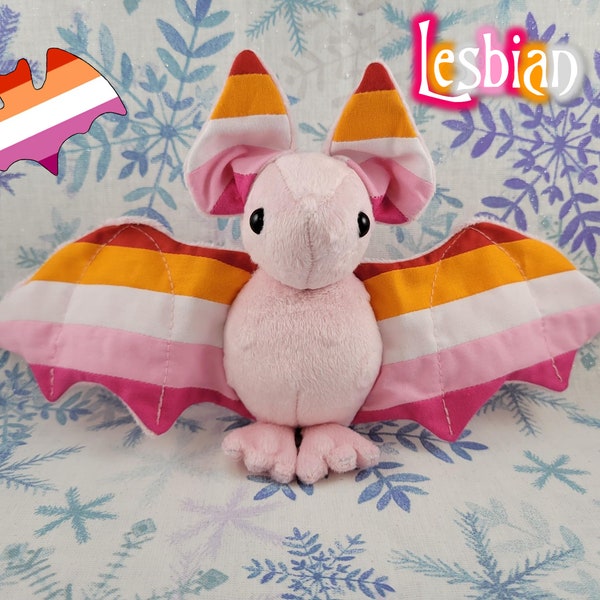 Lesbian Batling! - Stuffed Plush Bat, Made to Order, Doll, Plushie, Softie, Sensory Plush, Toy, Gift, Stuffed Animal, Weighted, Cute