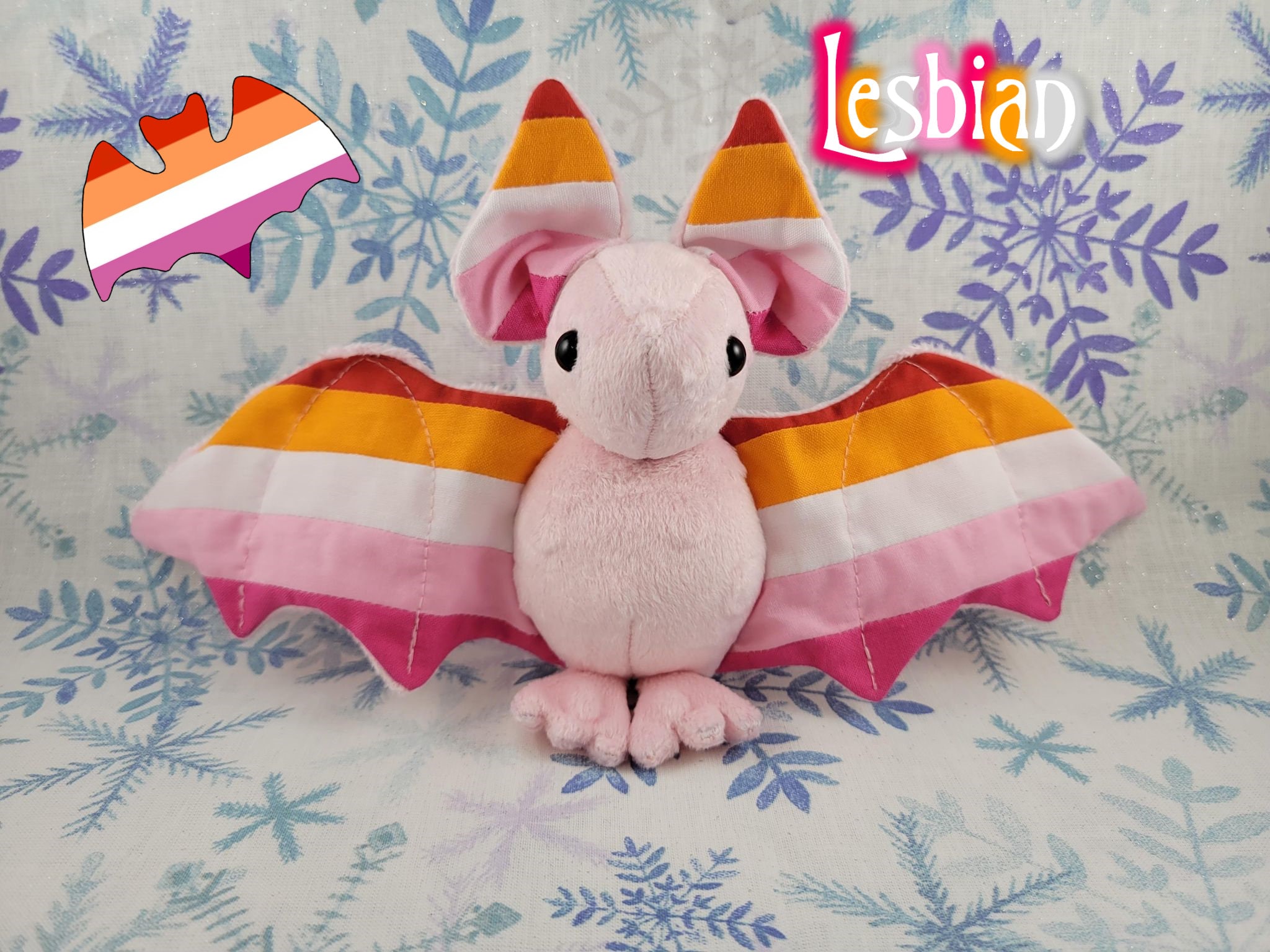 Lesbian Batling! - Stuffed Plush Bat, Made to Order, Unique Gift, Sensory Plush, Toy, Scented Gift