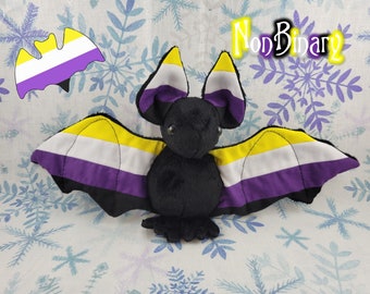 Non-Binary Batling! - Stuffed Plush Bat, Made to Order, Unique Gift, Sensory Plush, Toy, Scented Gift