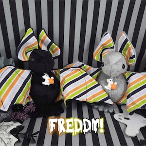 Freddy Special Halloween Batling! - Stuffed Plush Bat, Made to Order, Unique Gift, Sensory Plush, Toy, Scented Gift