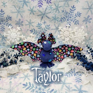 Taylor Batling! - Stuffed Plush Bat, Made to Order, Unique Gift, Sensory Plush, Toy, Scented Gift