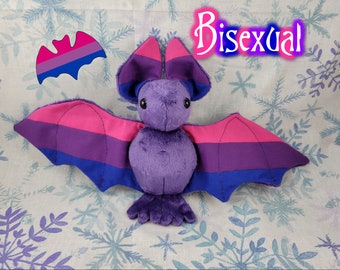 Peluche de murciélago bisexual - Peluche hecho a mano, peluche de murciélago, juguete sensorial