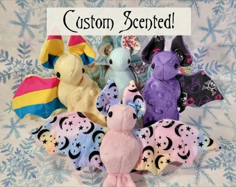 Custom Scented Batling! - 340 Fabric Options! 40 Scents! - Stuffed Plush Bat, Doll, Plushie, Softie, Sensory Plush, Made to Order