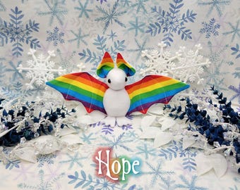 Hope Pride Batling! - Stuffed Plush Bat, Made to Order, Unique Gift, Sensory Plush, Toy, Scented Gift