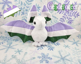 Peluche de murciélago de género no binario - Peluche hecho a mano, peluche de murciélago, juguete sensorial, decoración LGBTQ, orgullo