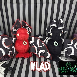 Vlad Special Halloween Batling! - GLOWS - Stuffed Plush Bat, Made to Order, Unique Gift, Sensory Plush, Toy, Scented Gift