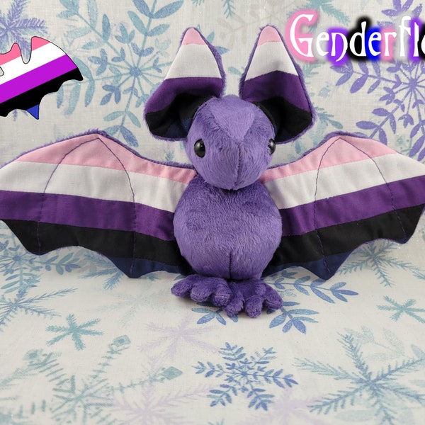 Genderfluid Batling! - Stuffed Plush Bat, Made to Order, Doll, Plushie, Softie, Sensory Plush, Toy, Gift, Stuffed Animal, Weighted, Cute