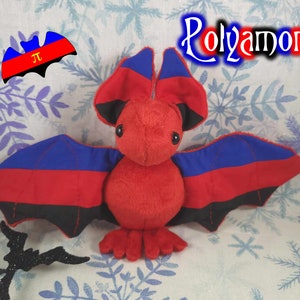 Polyamory Batling! - Stuffed Plush Bat, Made to Order, Unique Gift, Sensory Plush, Toy, Scented Gift