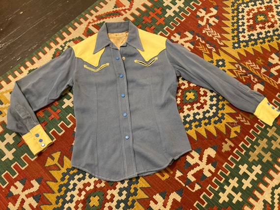 1940s h bar c ranchwear gabardine western shirt si