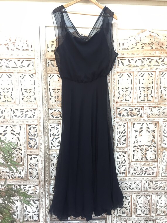 Rare Howard Greer Hollywood black label 1930s silk