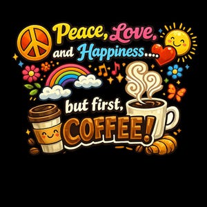 Korsstygnsmönster för "But First Coffee" (PDF, Pattern Keeper Friend)