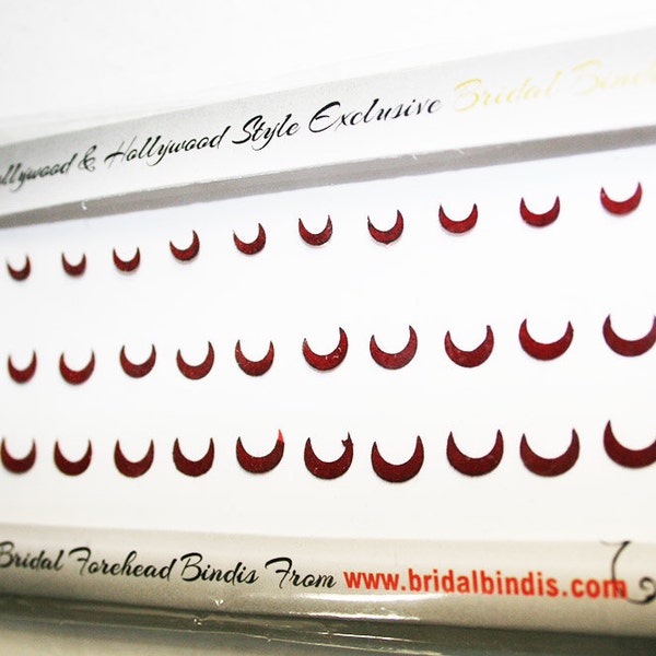 30 Half Moon Bindis in Crescent Shape / Bindi Stickers / Face Jewel from Bindi Collections.