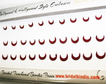 30 Half Moon Bindis in Crescent Shape / Bindi Stickers / Face Jewel Big Pack - BB7